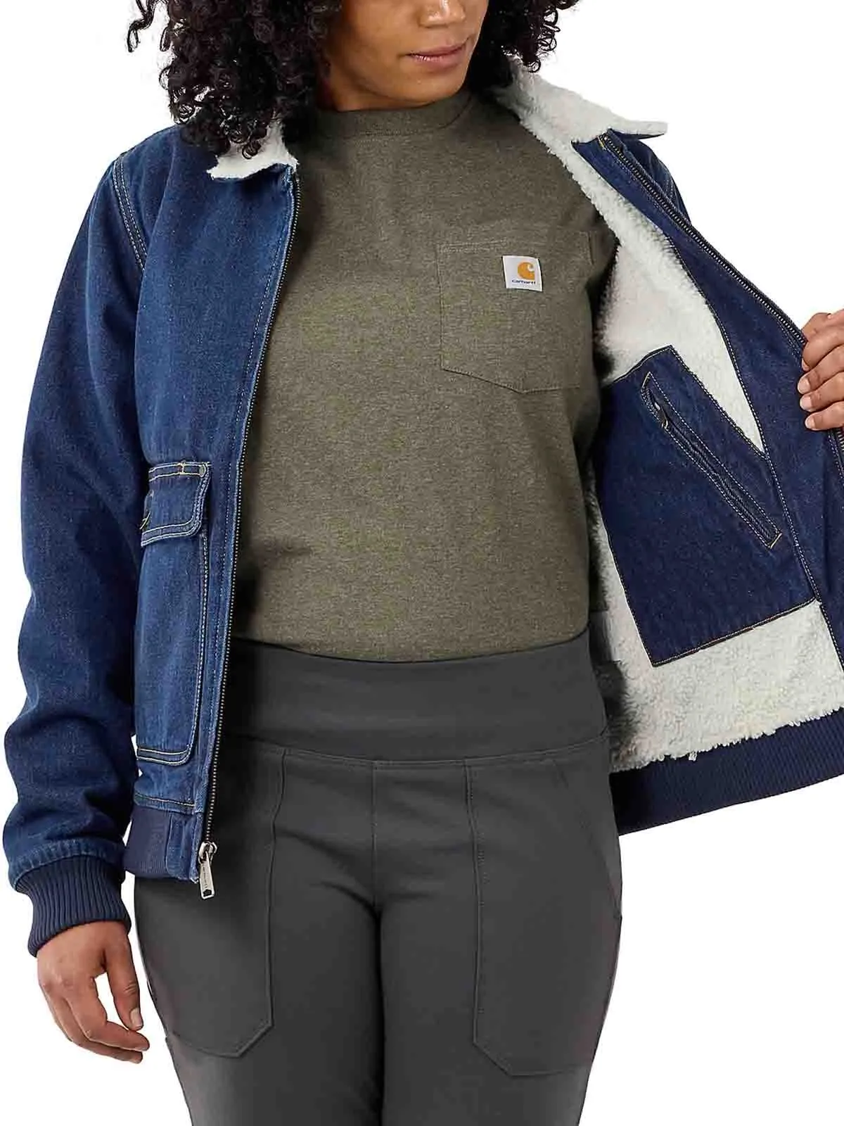 105446&#x20;Women&#x27;s&#x20;Work&#x20;jacket&#x20;Denim&#x20;Sherpa&#x20;Lined&#x20;-&#x20;Carhartt