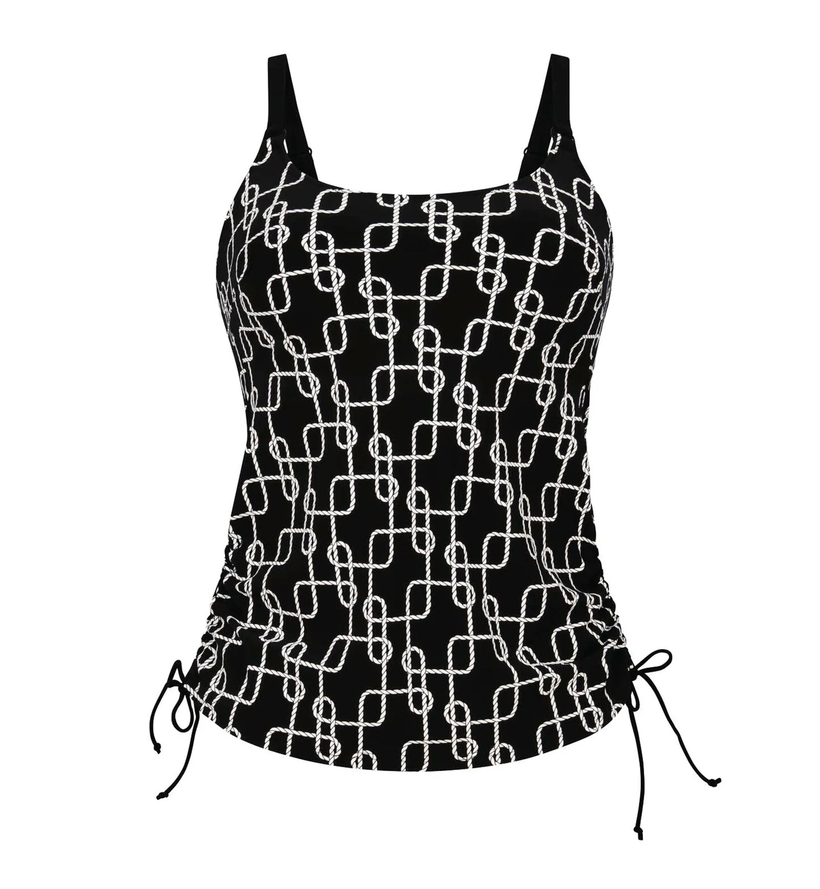 Anita Elegance Charm Yara Adjustable Side Tankini (8399-1) - Black/White