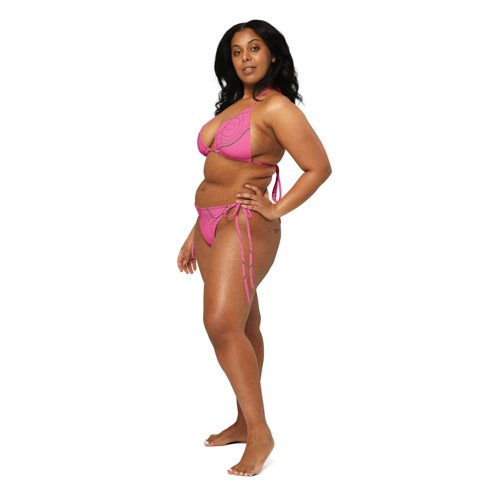 Bottom Time Women's Bikini Swimsuit, Pink, Ocean Floor, Sets