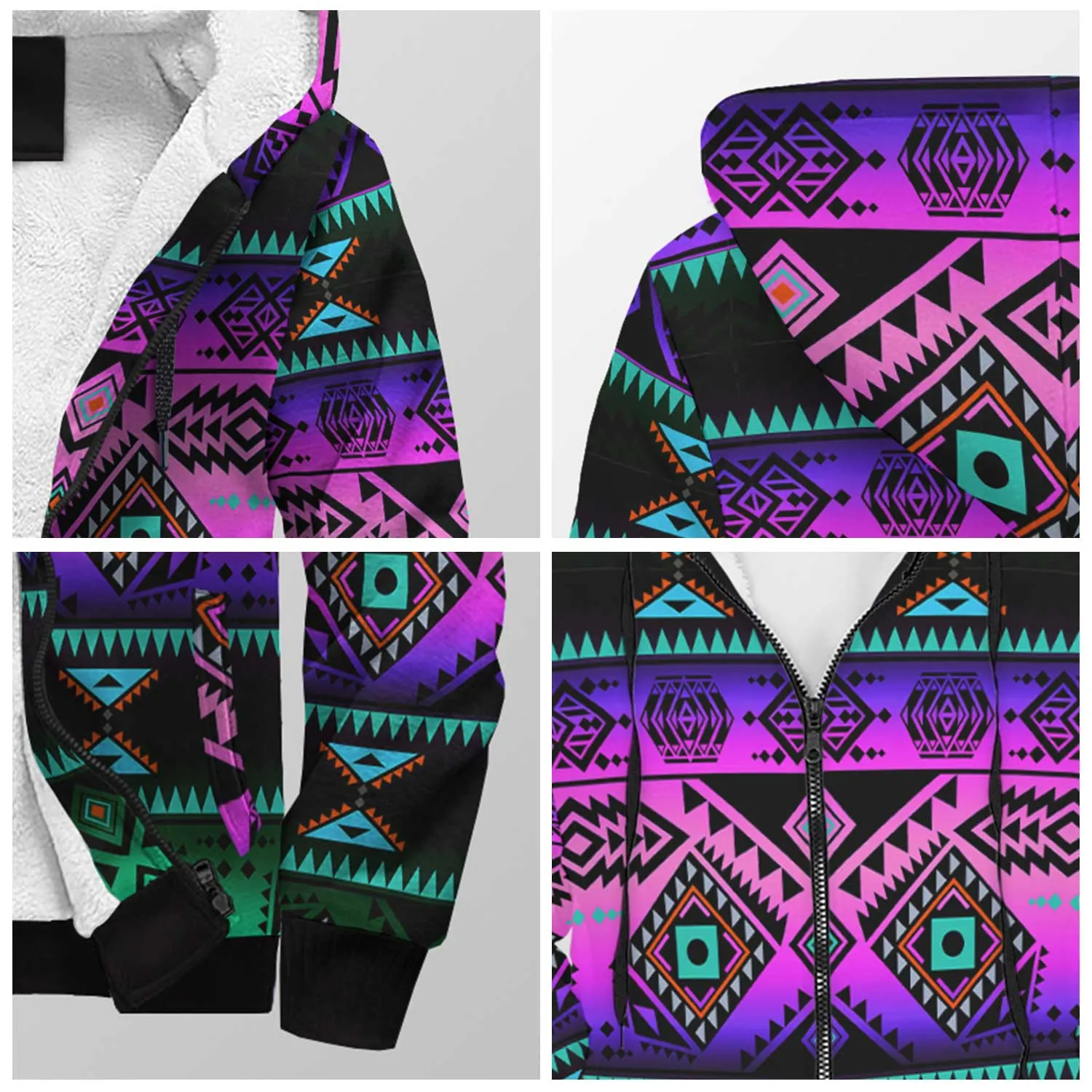 California Coast Sunrise Sherpa Hoodie