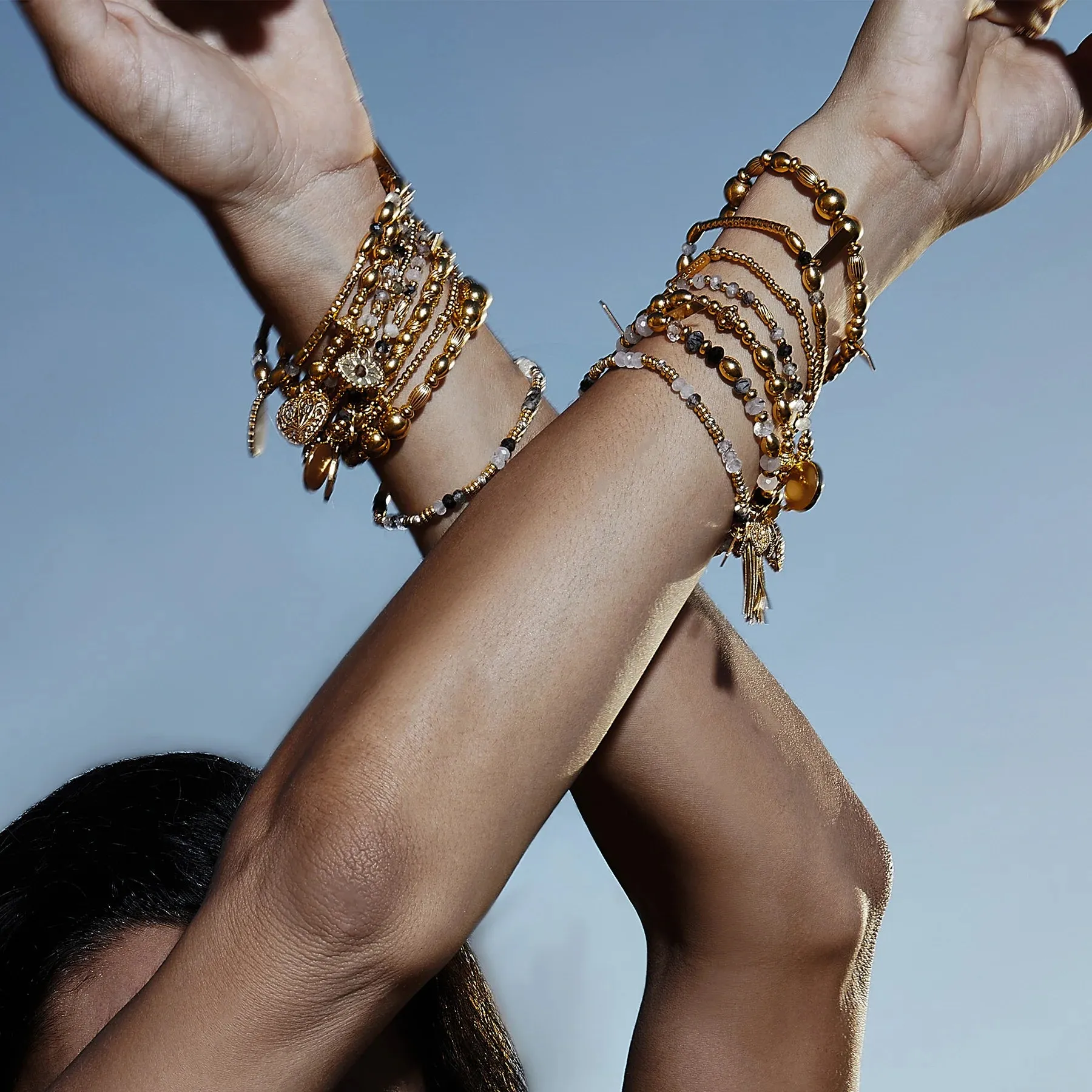 CHLOBO Gold Visionary Black Quartz Bracelet