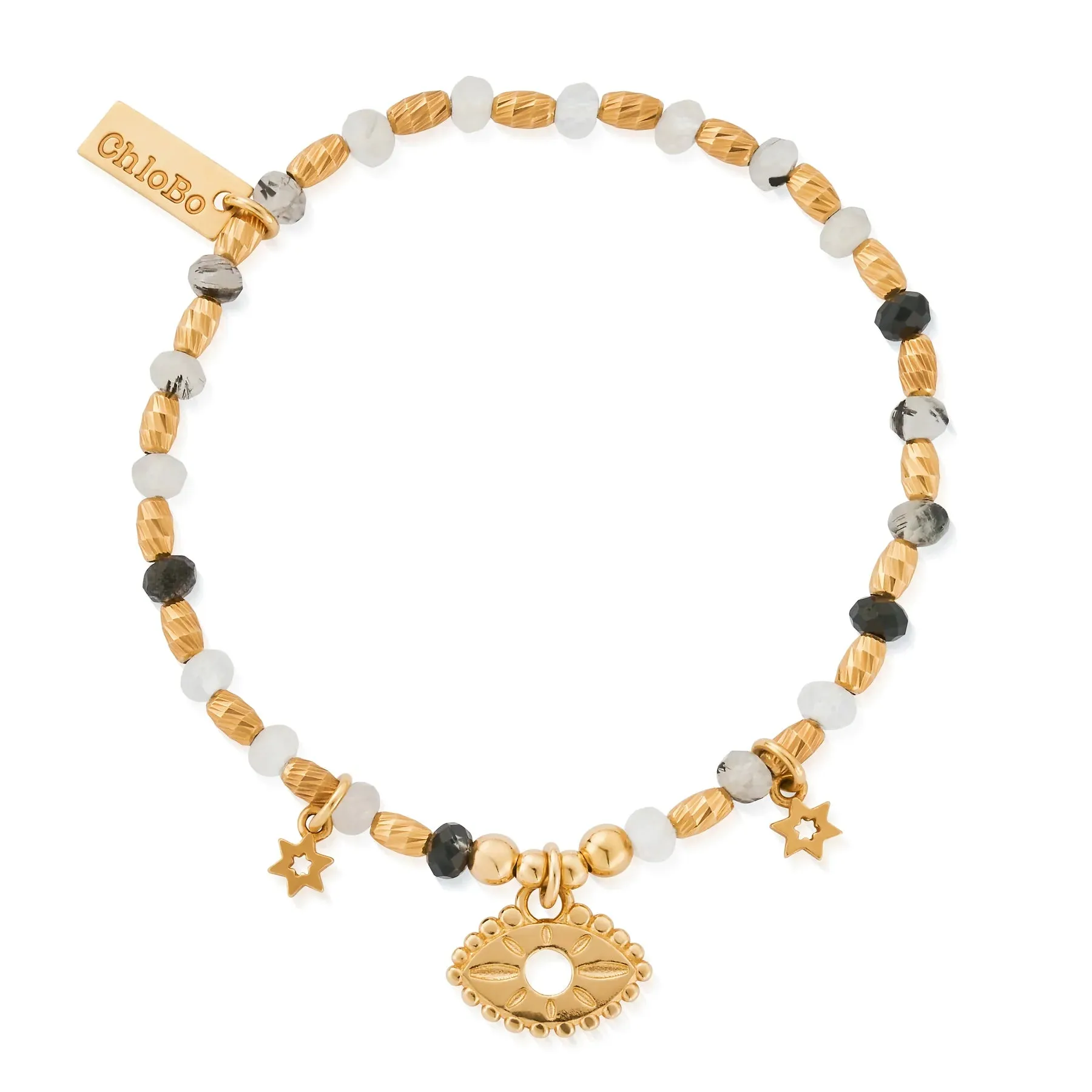 CHLOBO Gold Visionary Black Quartz Bracelet
