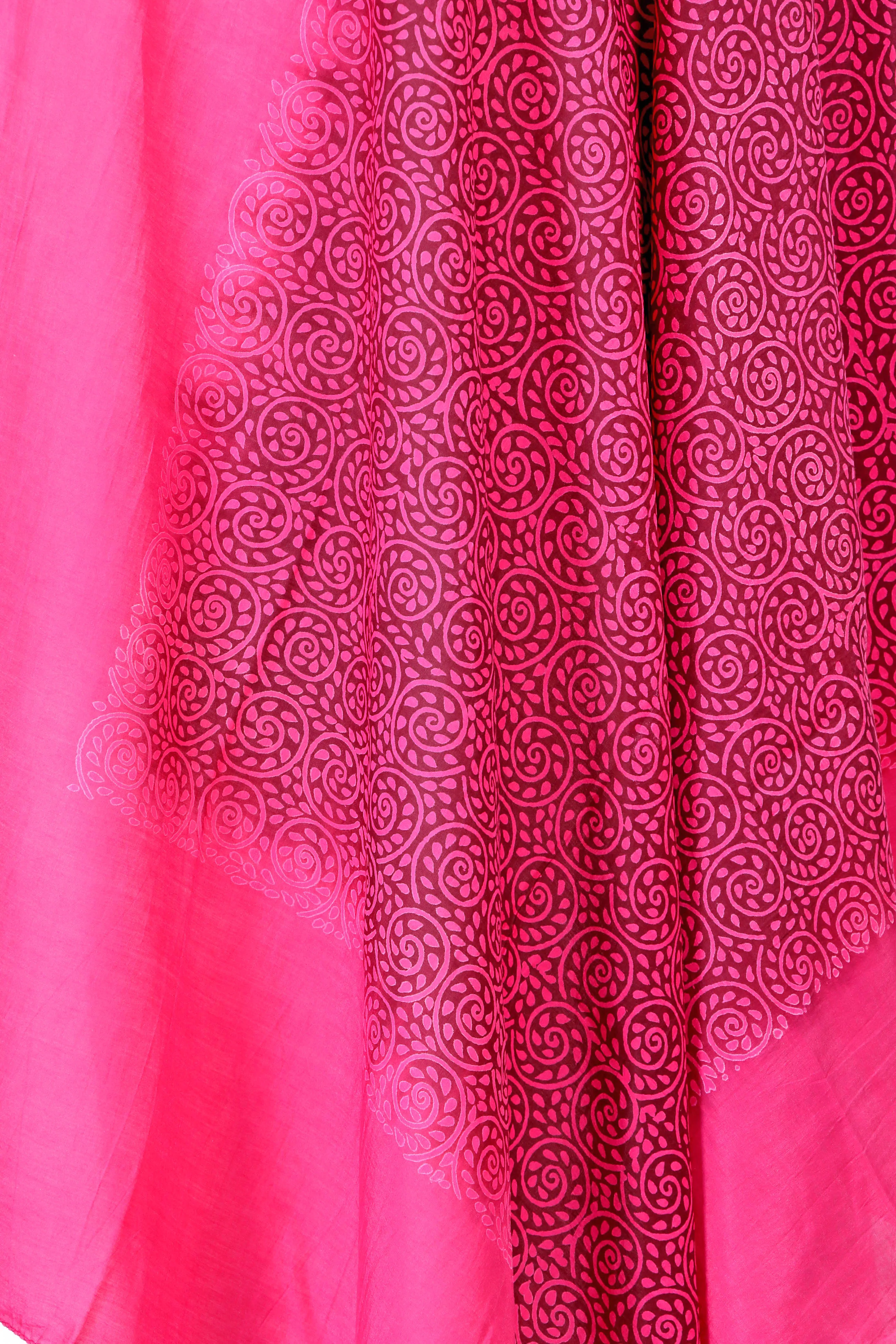 Cotton Silk DupattaIn Discharged Jaal Block Print