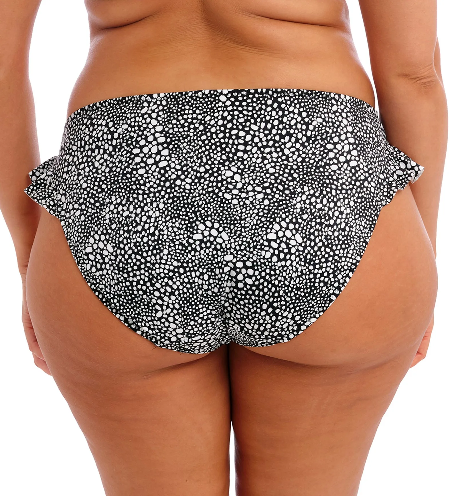 Elomi Pebble Cove High Leg Frill Swim Brief (ES801185) - Black