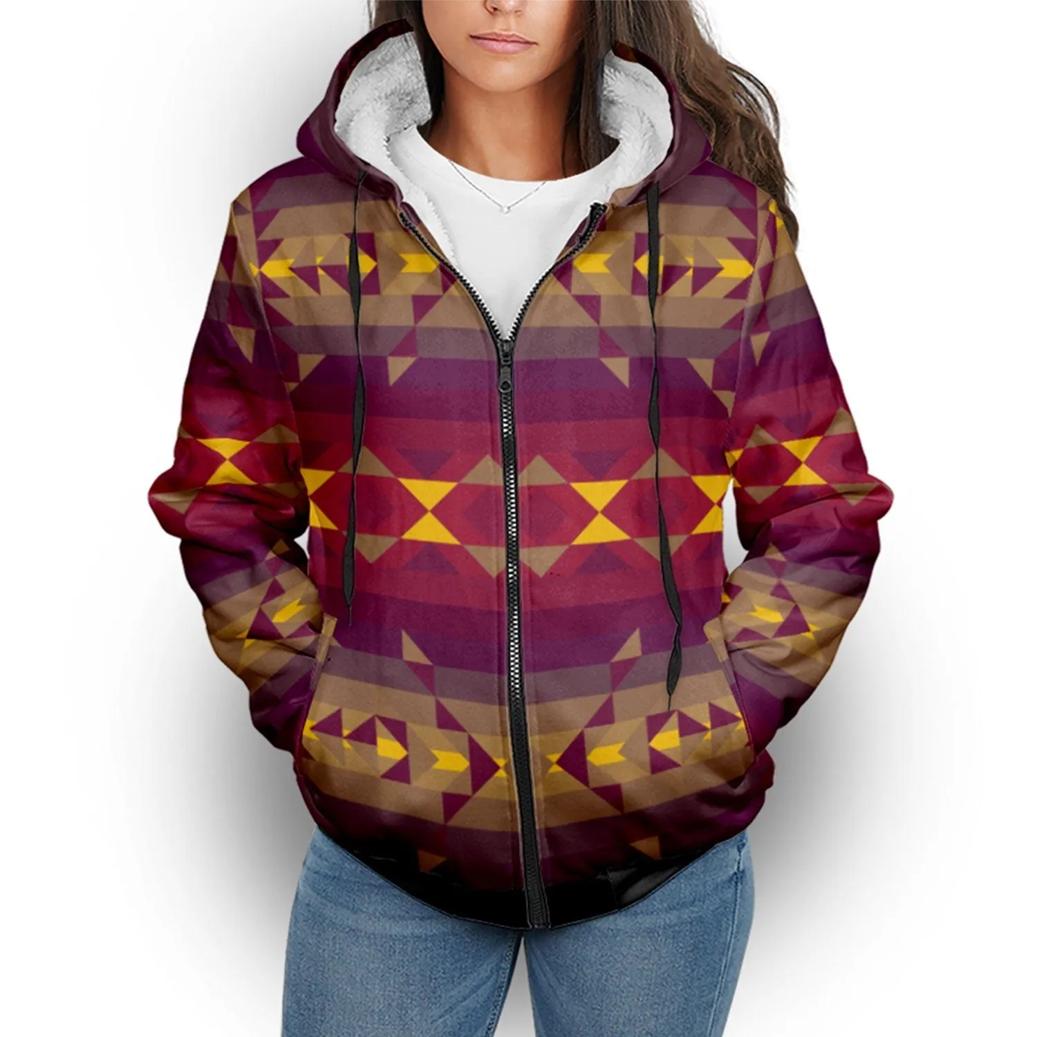 Gold Wool Sherpa Hoodie