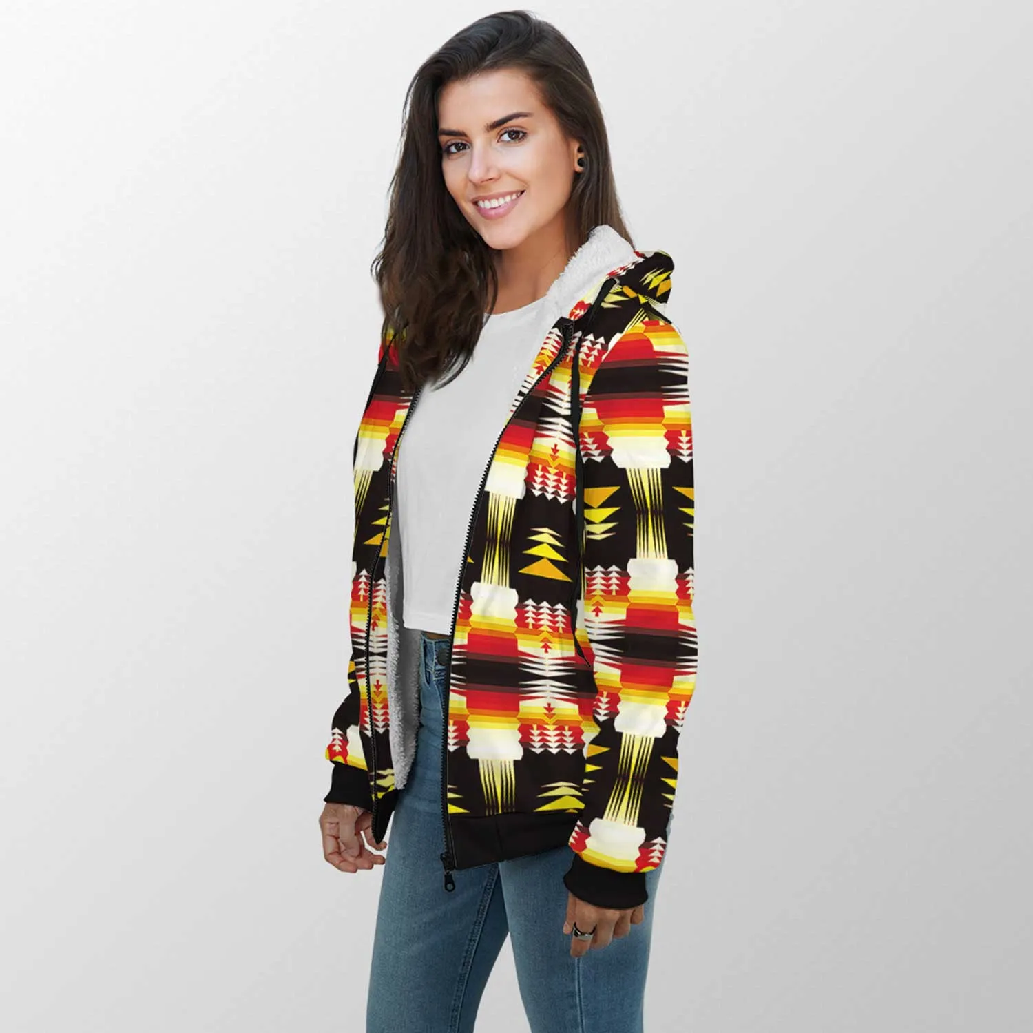 Medicine Wheel Sage Bearpaw Sherpa Hoodie