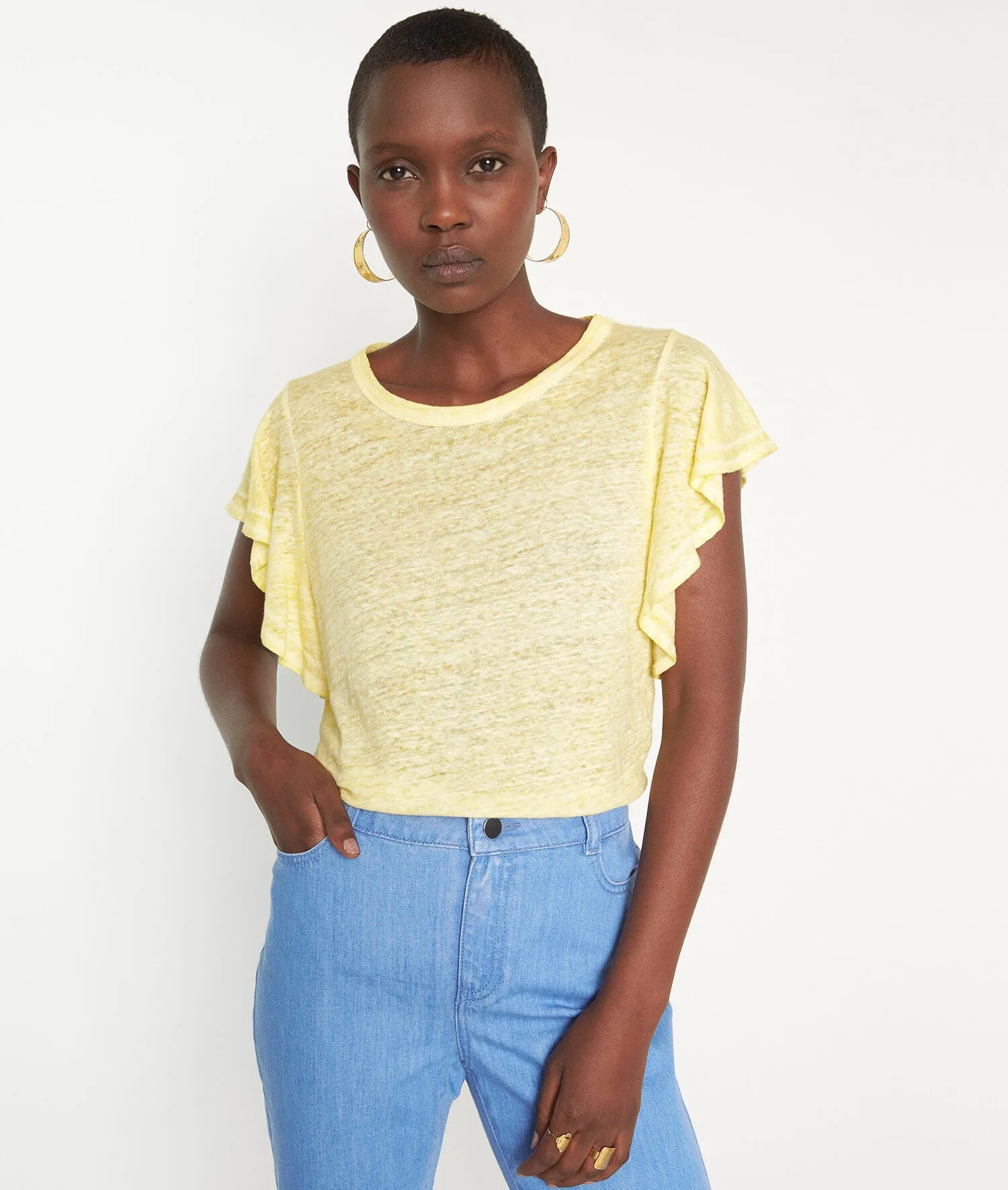 MIAMI ECO-FRIENDLY LINEN ROUND-NECKED T-SHIRT