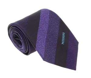 Missoni U5577 Purple  Monochromatic Pure Silk Tie