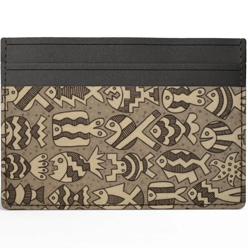 Monochromatic Fish Leather Card Holder