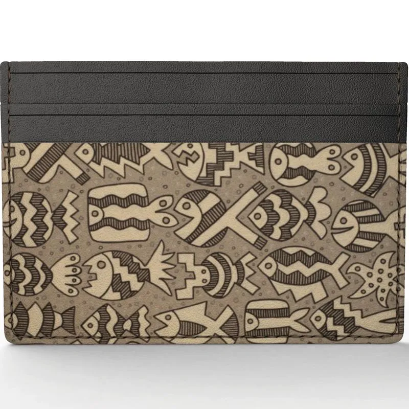 Monochromatic Fish Leather Card Holder