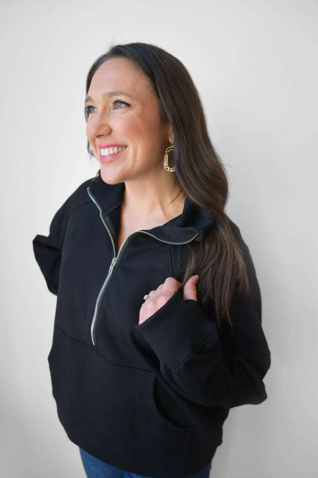 Oversized Three Zip Breastfeeding Sweatshirt