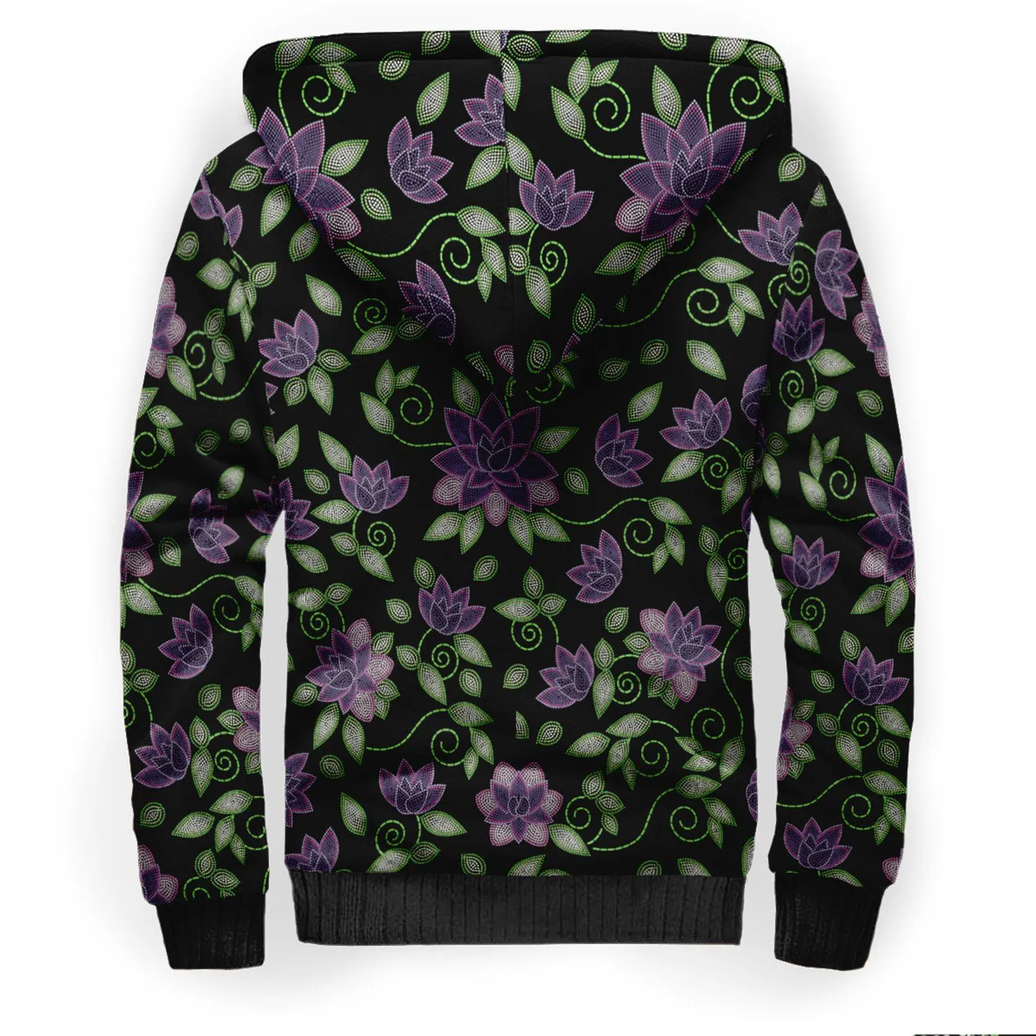Purple Beaded Rose Sherpa Hoodie
