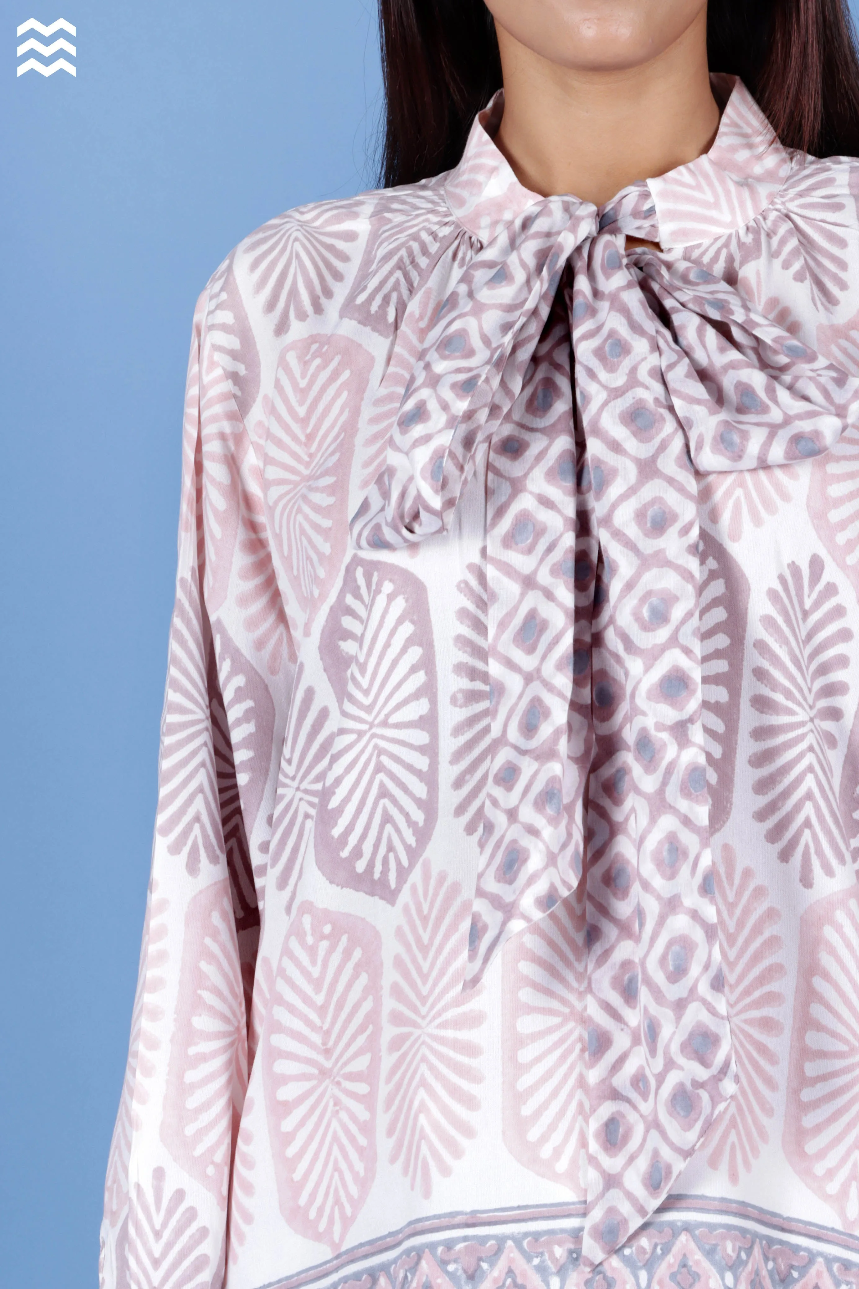 Rayon Patricia Top In Block Print