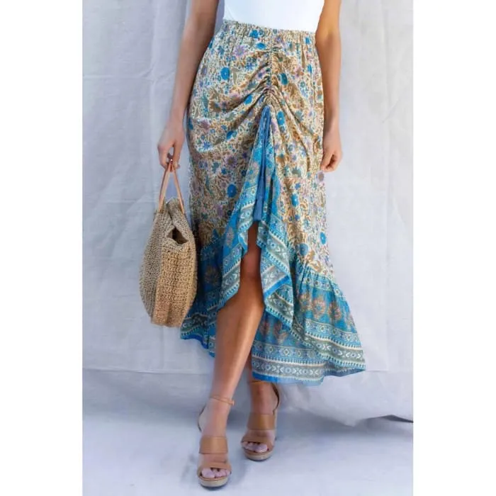 Ruffle Edged Pickup Maxi Skirt