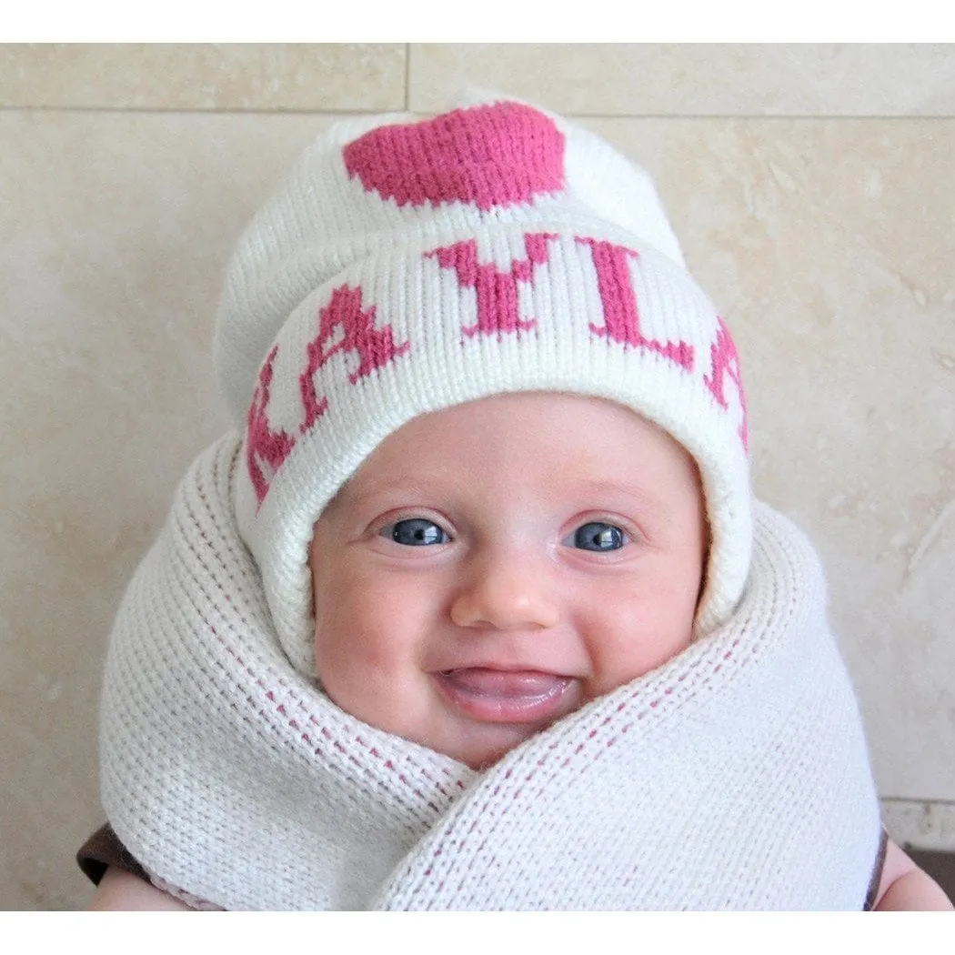 Single Heart Personalized Knit Hat
