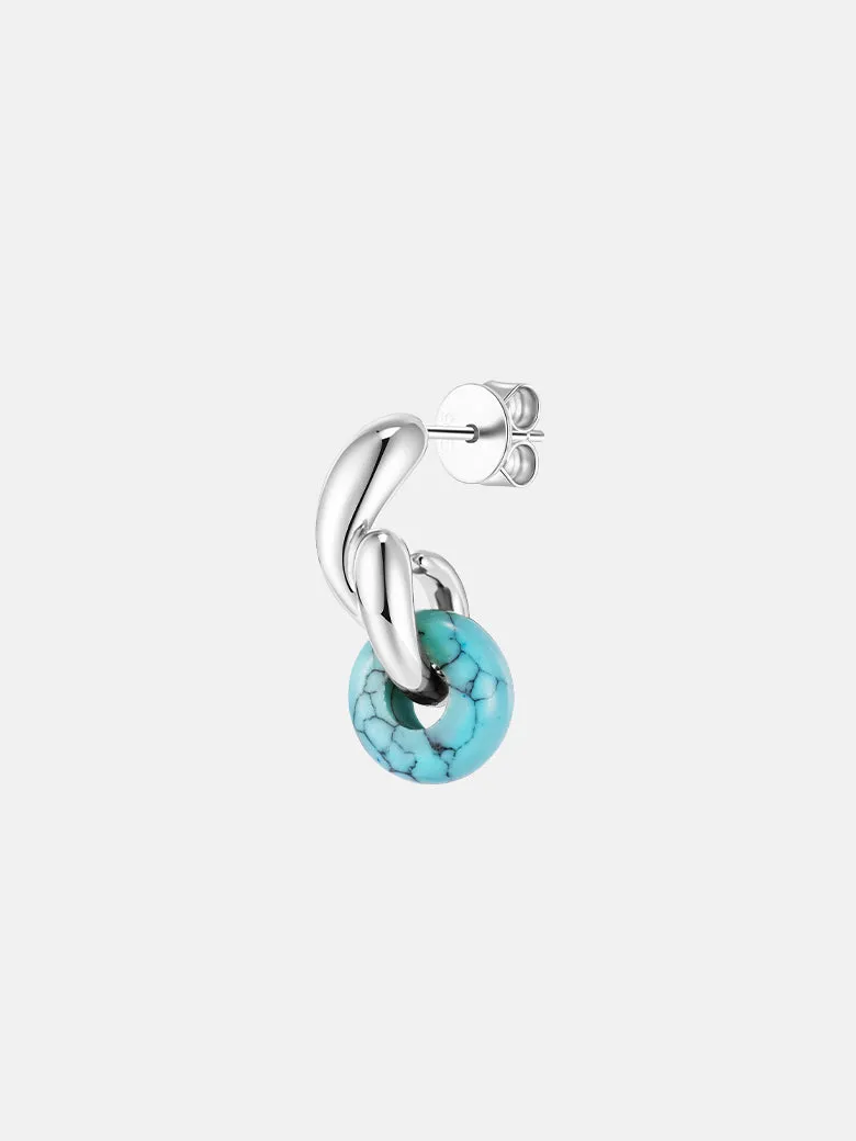 Totem Turquoise Paisley Silver Earrings