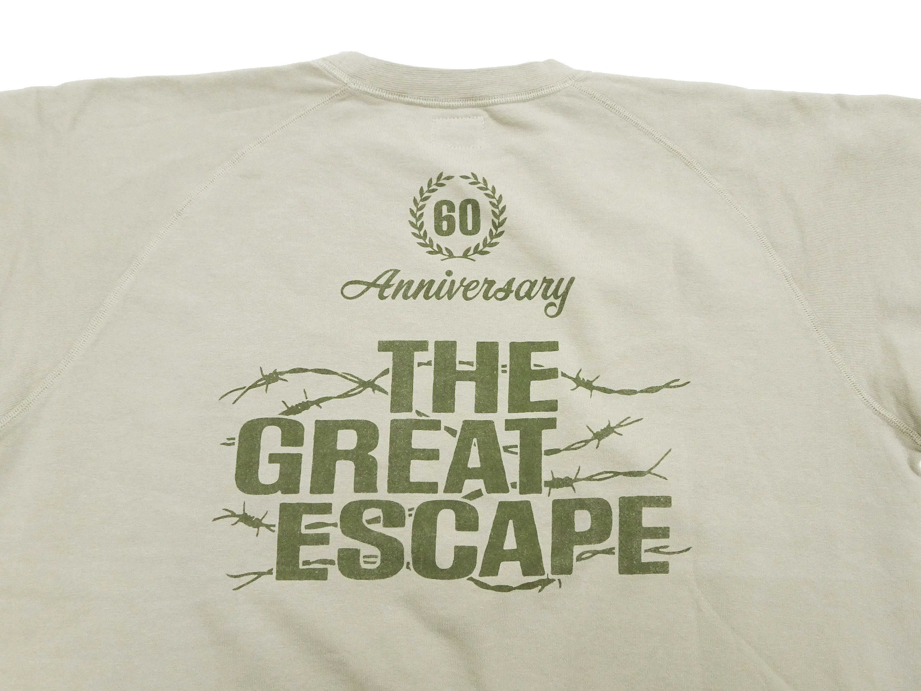 TOYS McCOY French Terry Sweatshirt Men's Steve McQueen The Great Escape V HILTS Long Sleeve Sweatshirt TMC2352 041 Faded-Sand-Beige